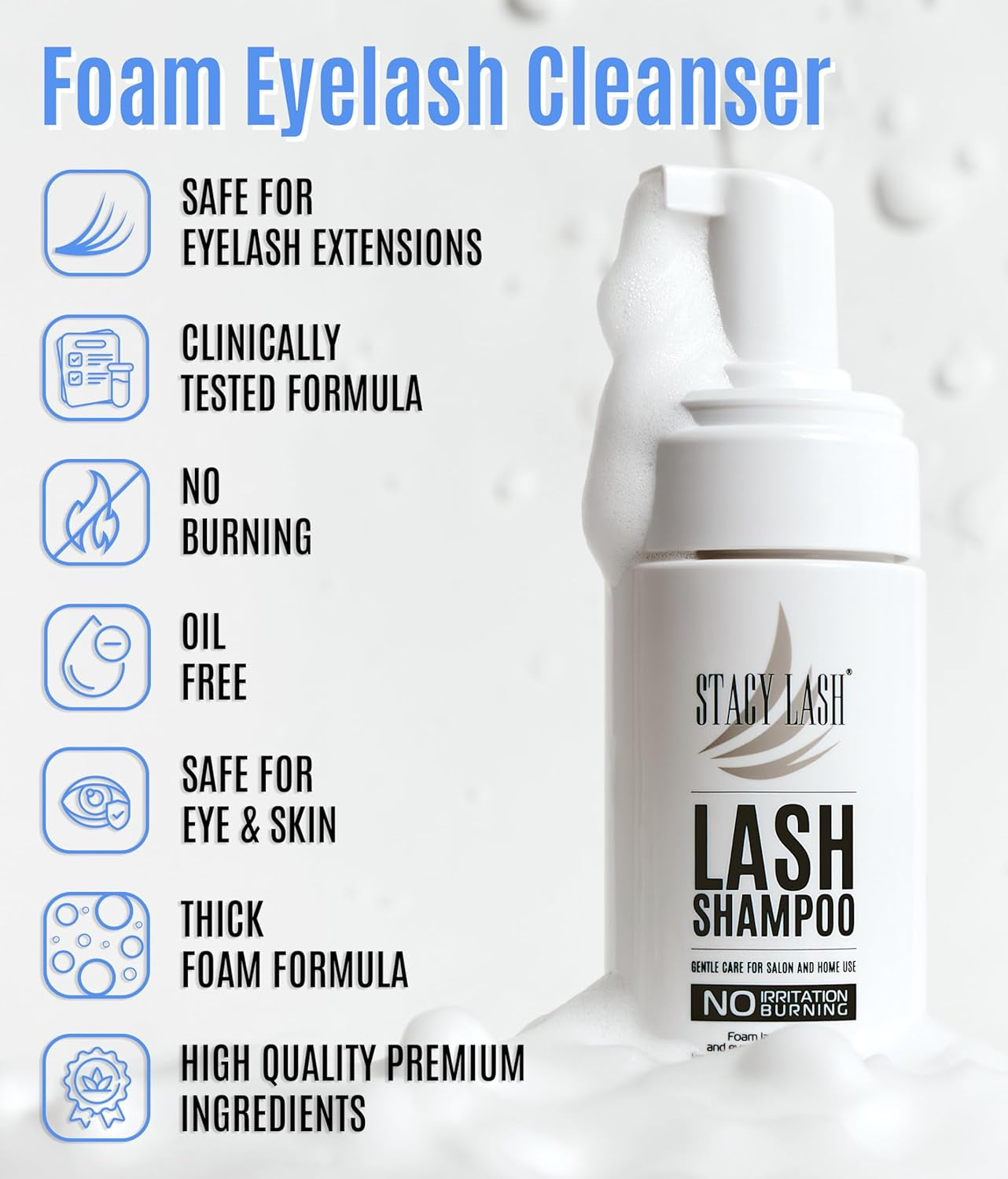 Lash Shampoo 100Ml+ Eyelash Growth Serum by / /Cleaning Kit of Eye Makeup Remover (Cleanser) + Brush & Eyelash Serum for Eyelash Growth and Thickness