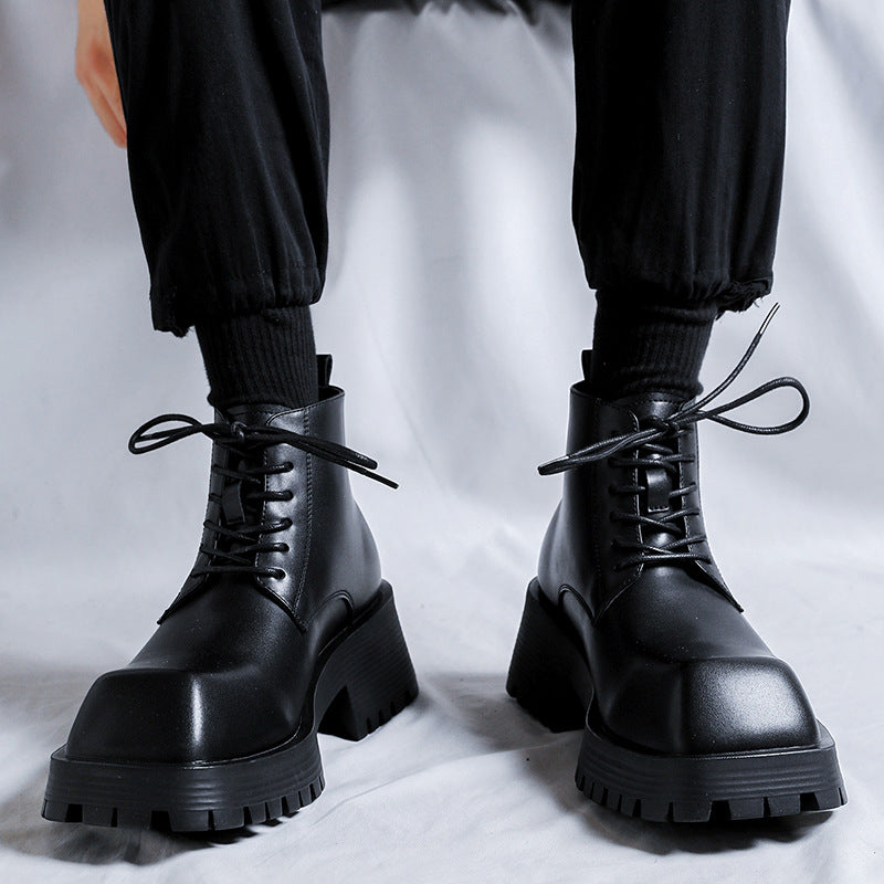 Men's British-style Thick-Soled Formal Shoes Rhino-Horn Derby Style