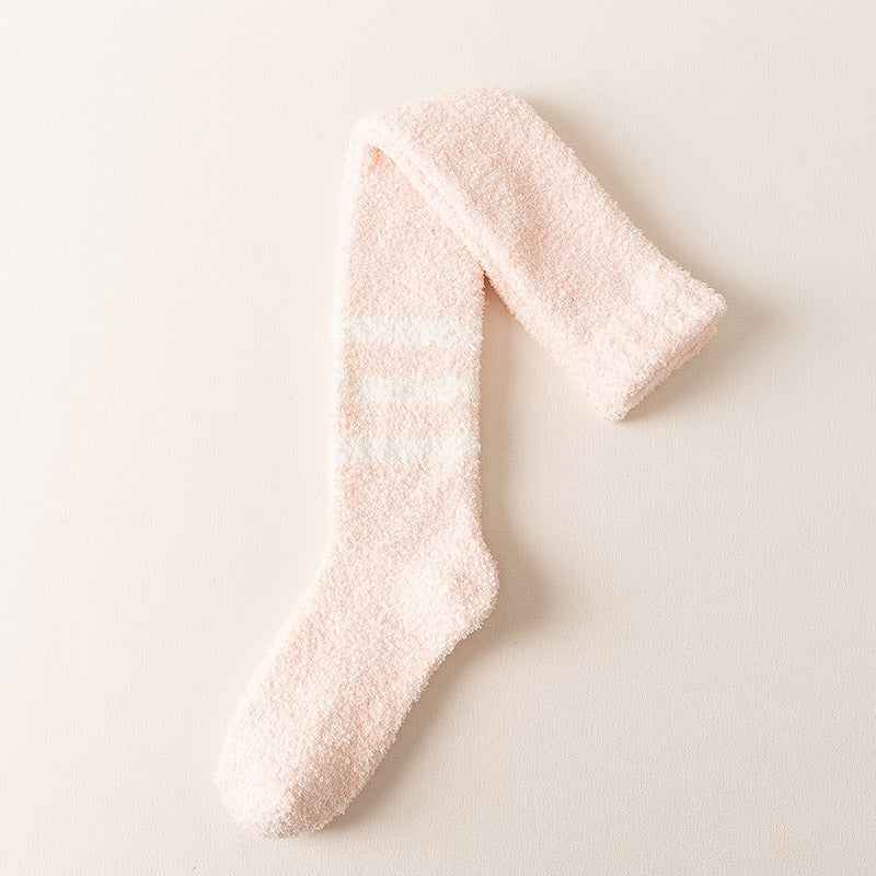 Coral Velvet Socks Female Calf Sleep