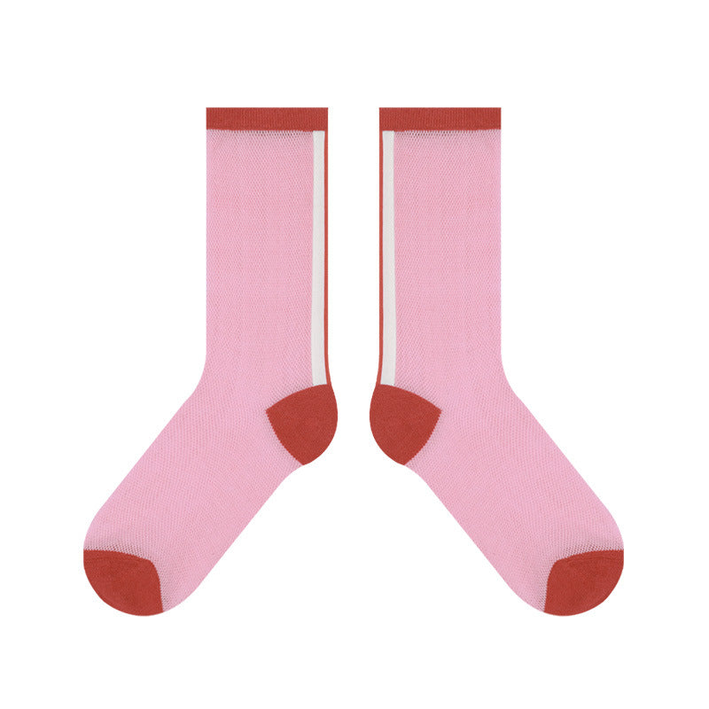 Women's Thin Breathable Spun Glass Simple Cotton Sock
