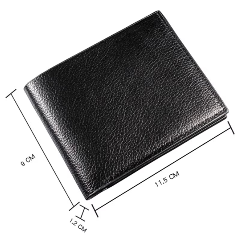 Men'S Wallet Genuine Leather Men Wallets Premium Product Real Cowhide Wallets for Man Short Black Walet Portefeuille Homme