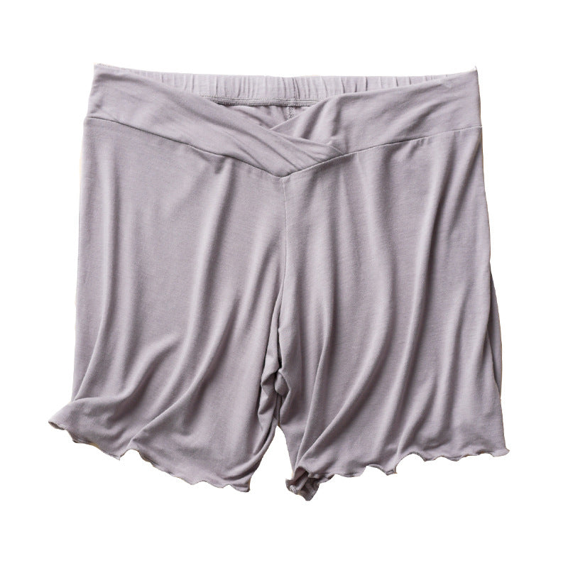 Summer Anti-exposure Belly Support Summer Thin Leggings Shorts Low Waist Plus Size