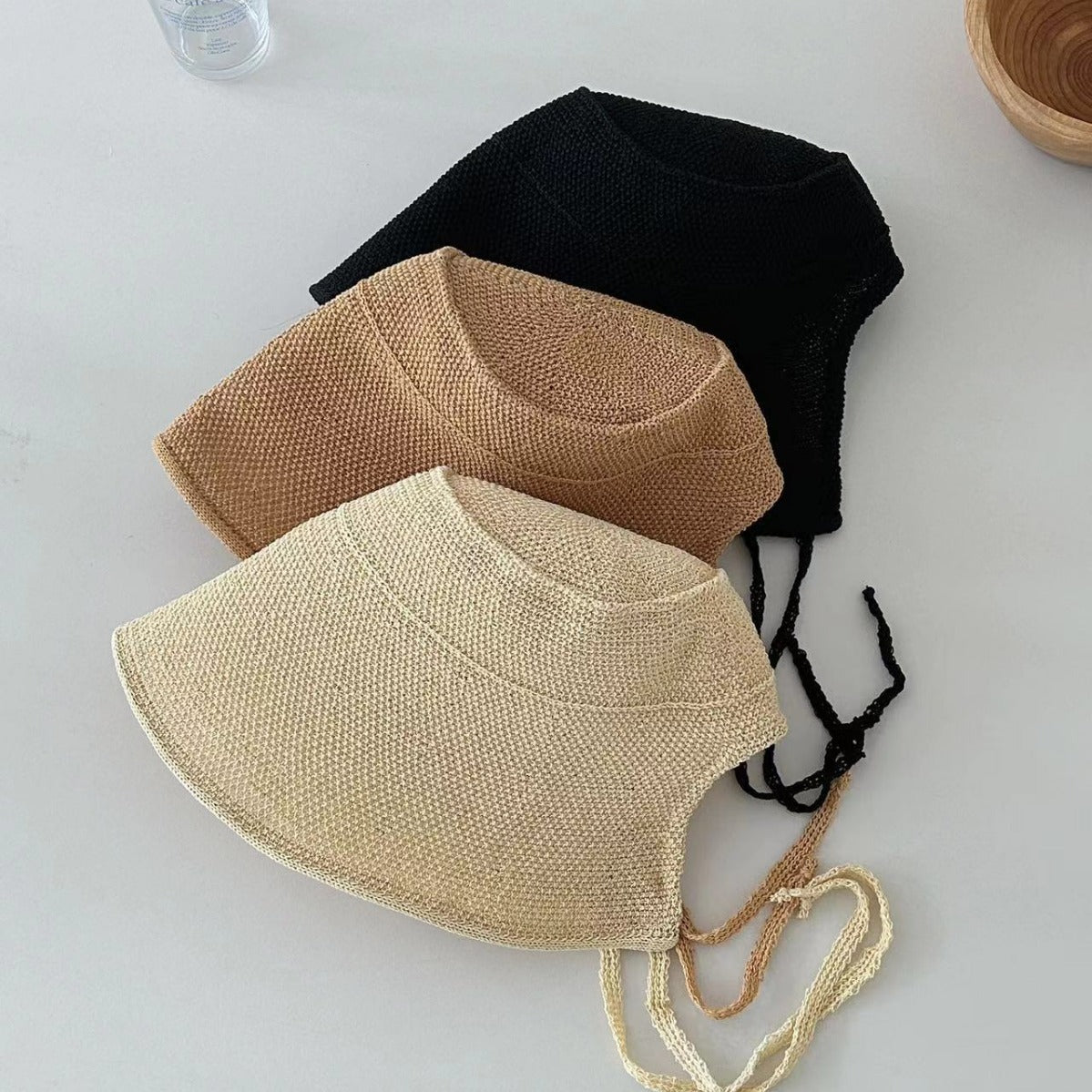 Dame fiskehat i fransk stil med flad top og bred skygge