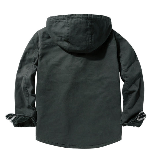 Thick Mid Length Men Cotton Coat With Hood