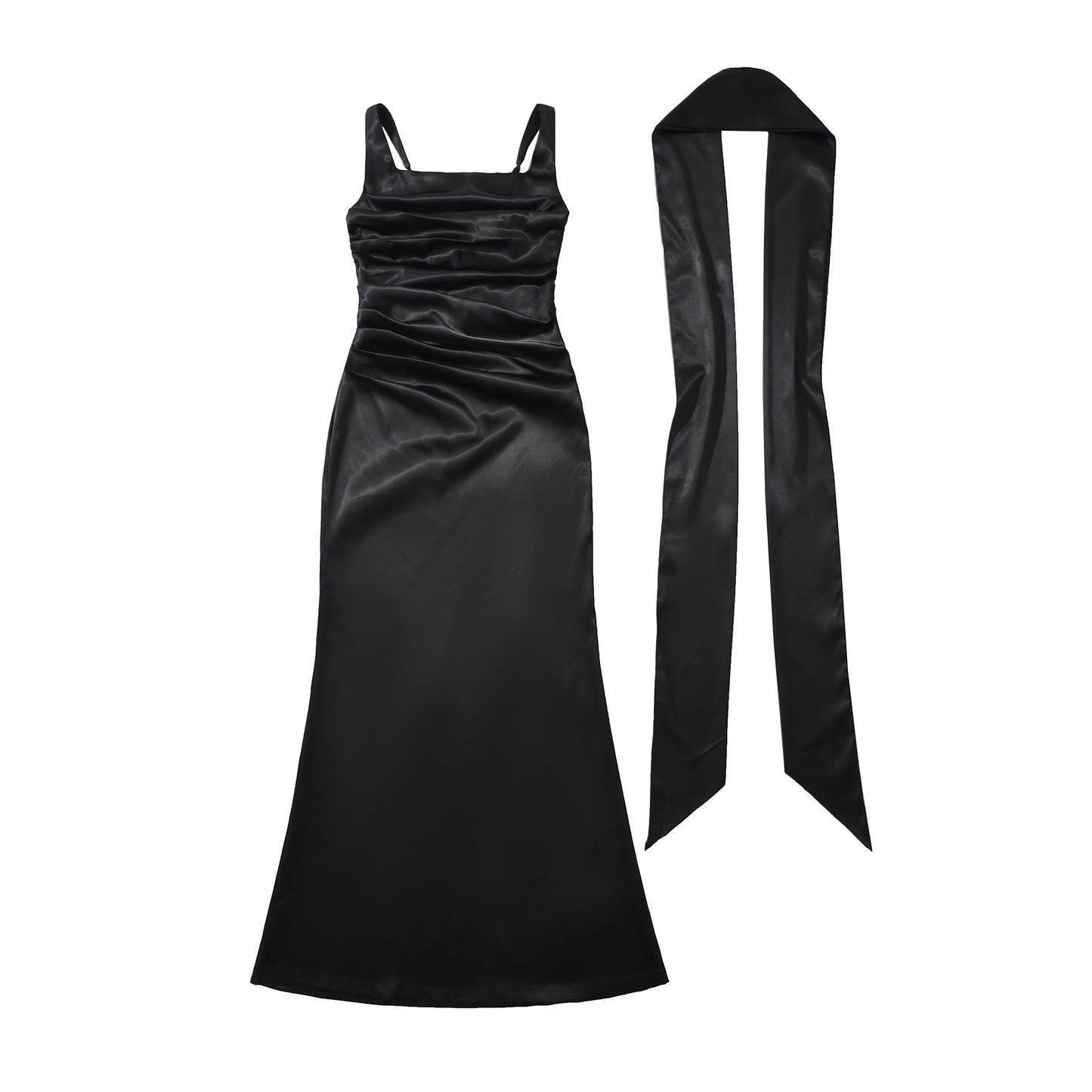 Slim Fit Scarf With Fishbone Strap Dress