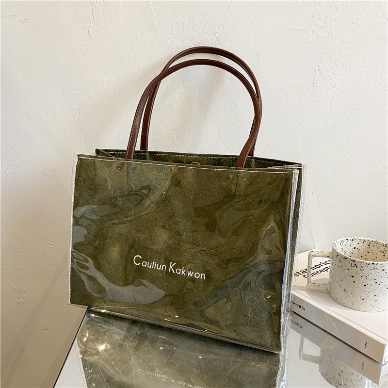 Kraft Paper Transparent Handbag Retro