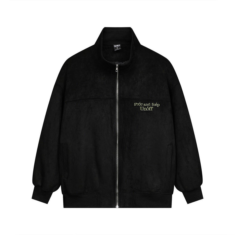 Fashion Brand High Street Embroidery Letter Tooling Stand Collar Jacket For Men