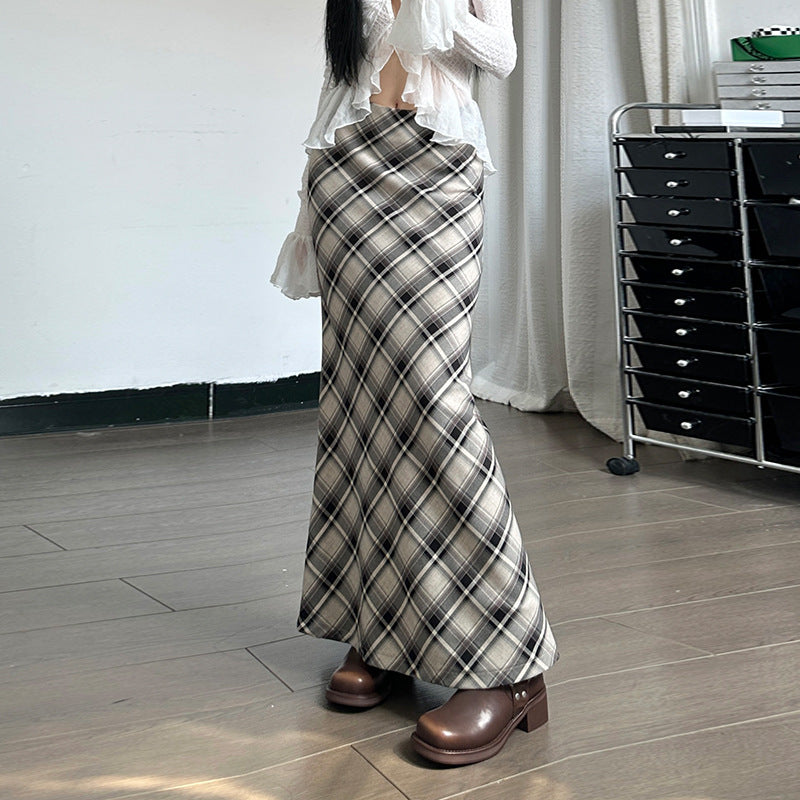 Women's Retro Fashion Rhombus Hip Skirt