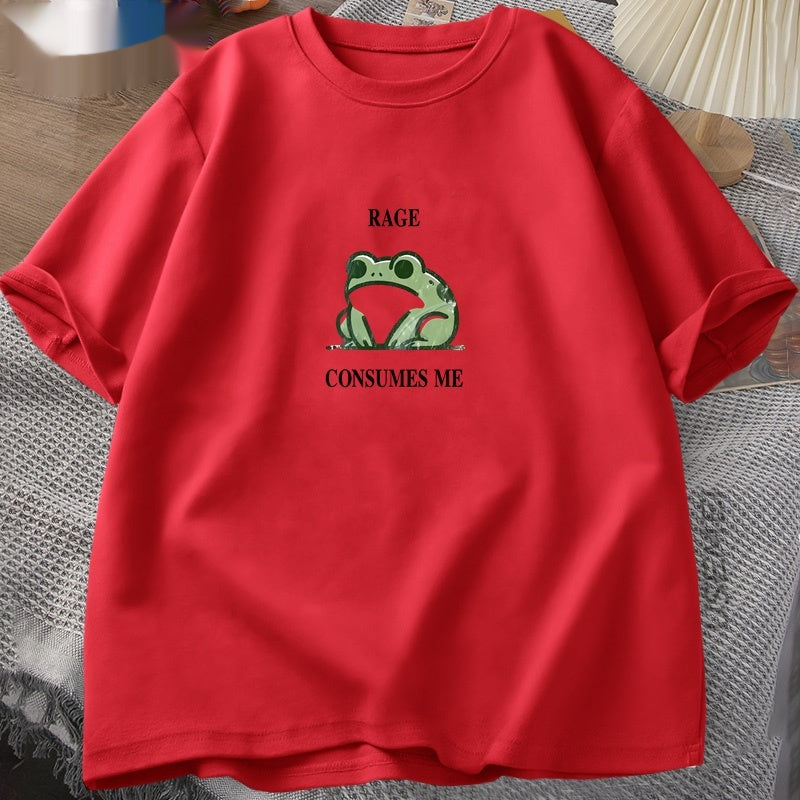 Summer Loose Short Sleeves T-shirt Men's And Women's Round Neck