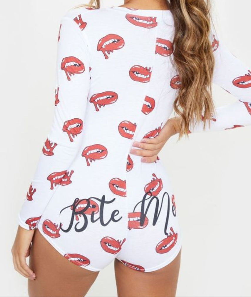 Women's Digital Print Statement Long Sleeve Jumpsuit