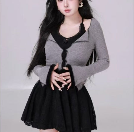 Plus-size French-style Seductive Lace Halter Dress For Women