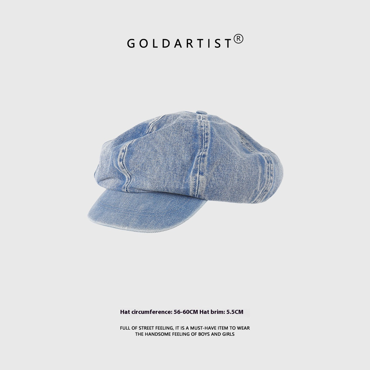 Blue Denim Beret Women's All-match Retro
