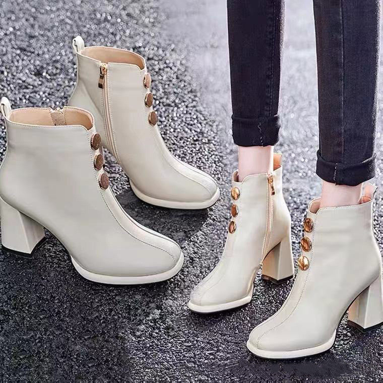 Moderne Martin Chunky Heel Ankelstøvler
