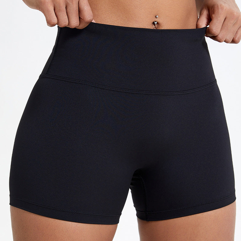 Nude Feel Double-sided Brushed Yoga High Waist Hip Lift Shorts
