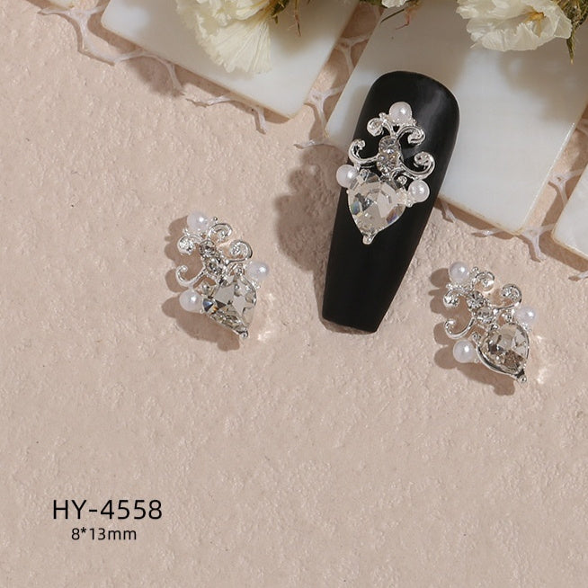 New Nail Beauty Butterfly Silver Metal Alloy Rhinestone DIY Ornament Accessories