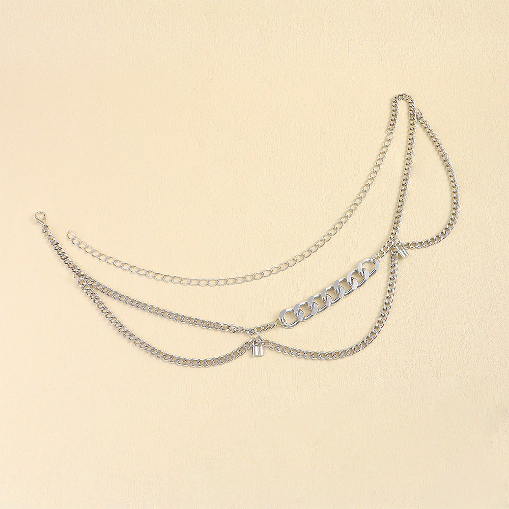 Summer Body Chain Fringe Waist Chain Metal Hipster Cool Personality Chain Ladies Accessories Lockhead Pendant Everything Skirt Pants