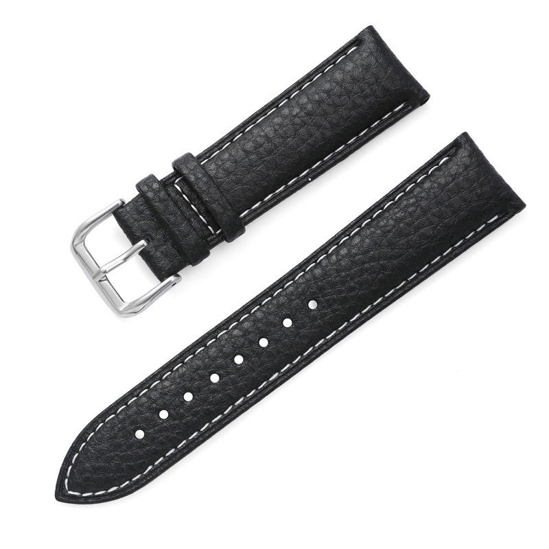 Lychee Pattern Drop Pattern Needle Buckle Leather Strap Soft Waterproof
