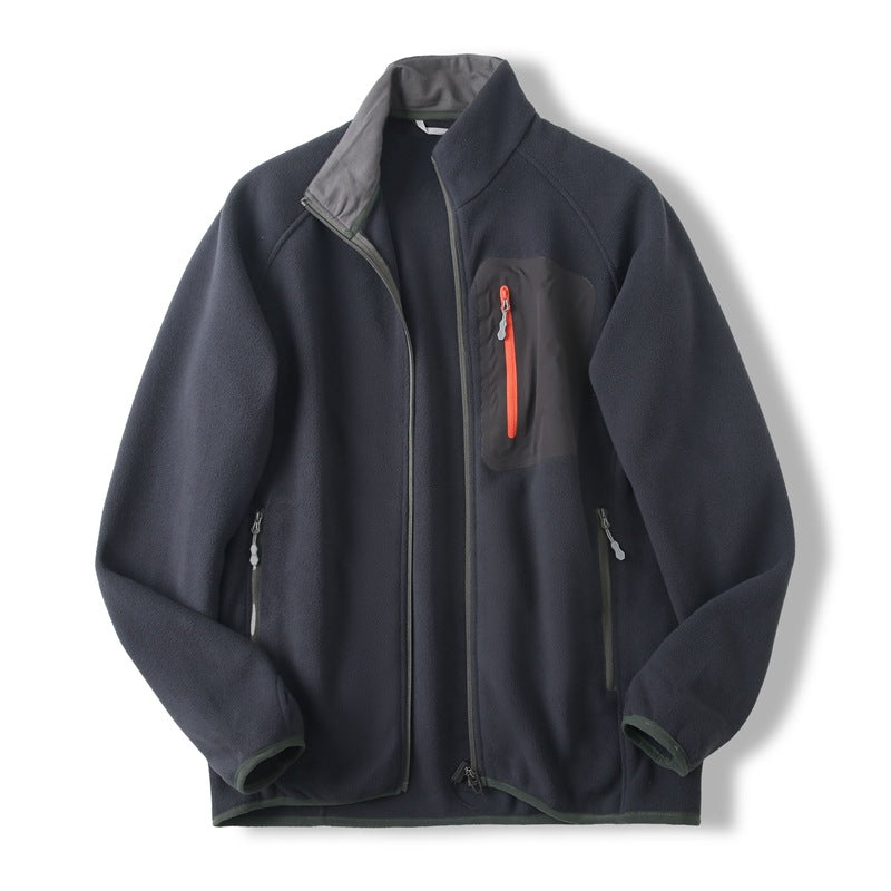 Quick Warm Quick Hot Velvet Men's Stand Collar Polar Fleece Jacket