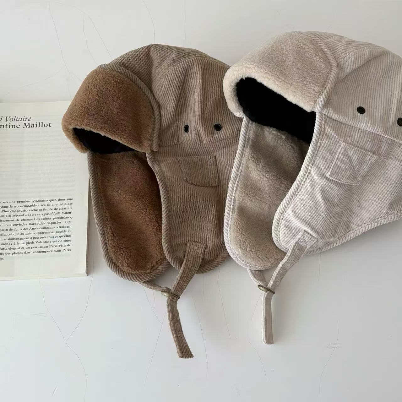 Fashion Personality Corduroy Earmuffs Hat Women
