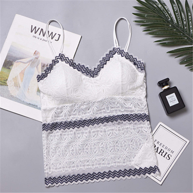 Long Two-color Lace On The Chest To Prevent Exposure