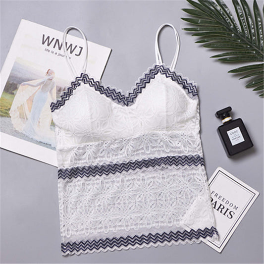 Long Two-color Lace On The Chest To Prevent Exposure