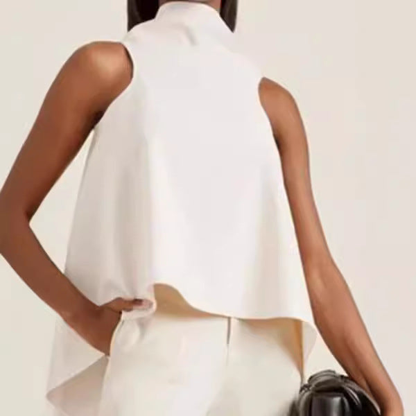 Irregular Hem Sleeveless Top Shirt For Women