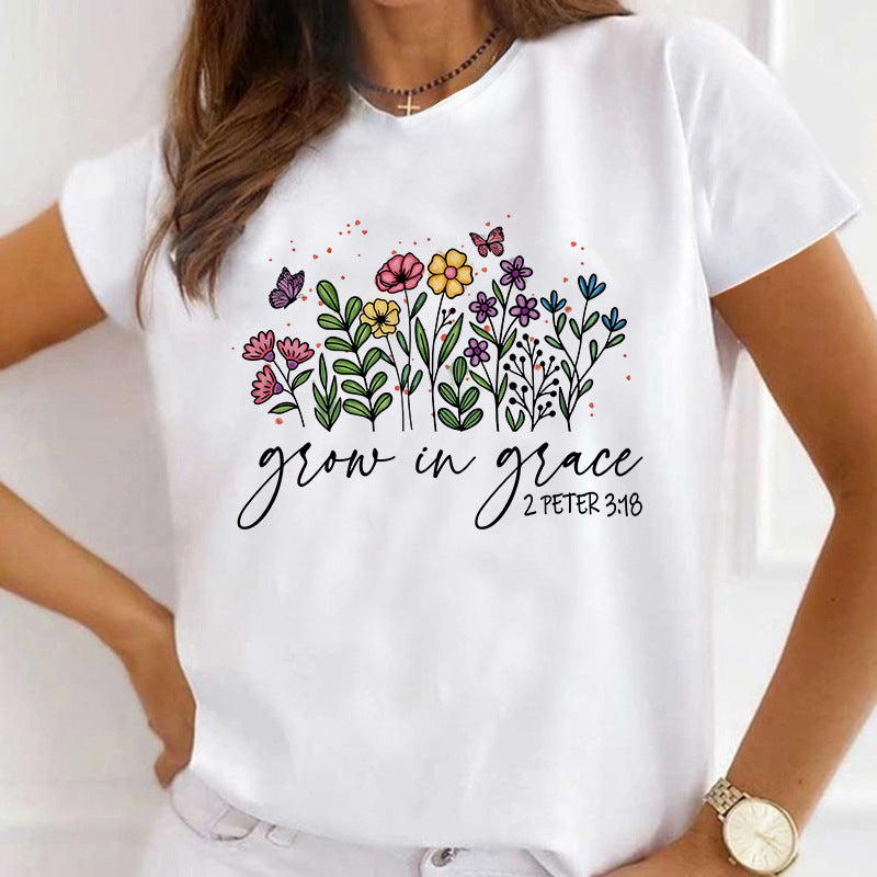 European And American Digital Printed Round Neck Sports T-shirt
