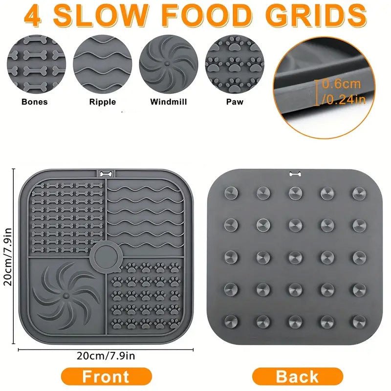 Bottom Suction Cup Non-slip Silicone Pet Slow Food Mat