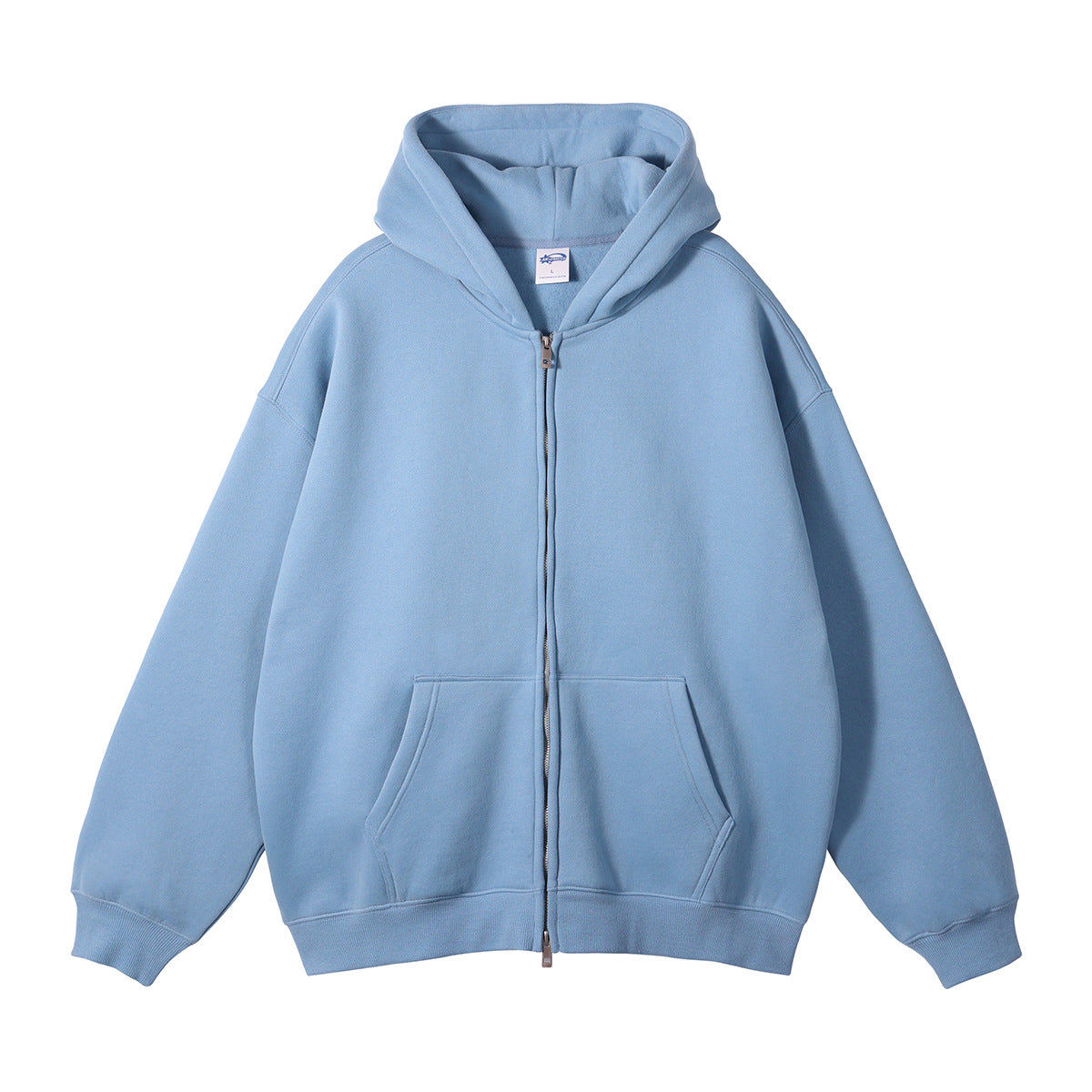 Fleece-lined Thickened American Zipper Men's Sweater And Pants