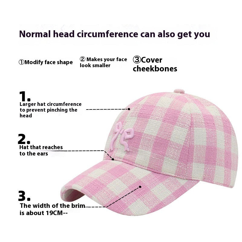 Spring Three-dimensional Embroidery Bow Baseball Cap Women's Fashionable Peaked Cap Sun Protection Hat