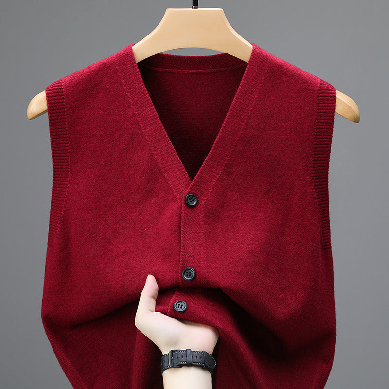 Keep Warm Inner Match Knitted Vest Sleeveless Multi-color Sweater Waistcoat