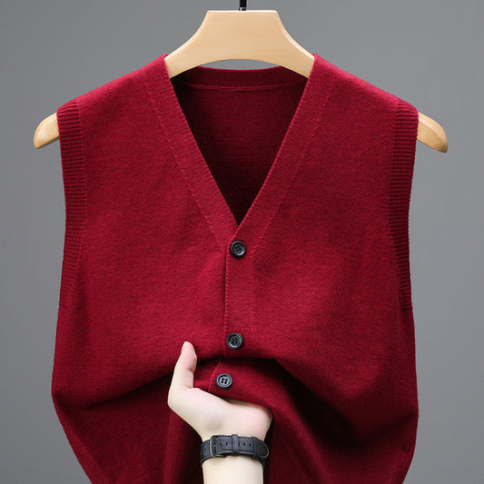 Keep Warm Inner Match Knitted Vest Sleeveless Multi-color Sweater Waistcoat