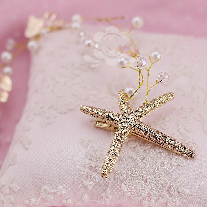 Handmade Starfish Hair Accessories Bridal Dress Accessories Handmade Bridal Headwear