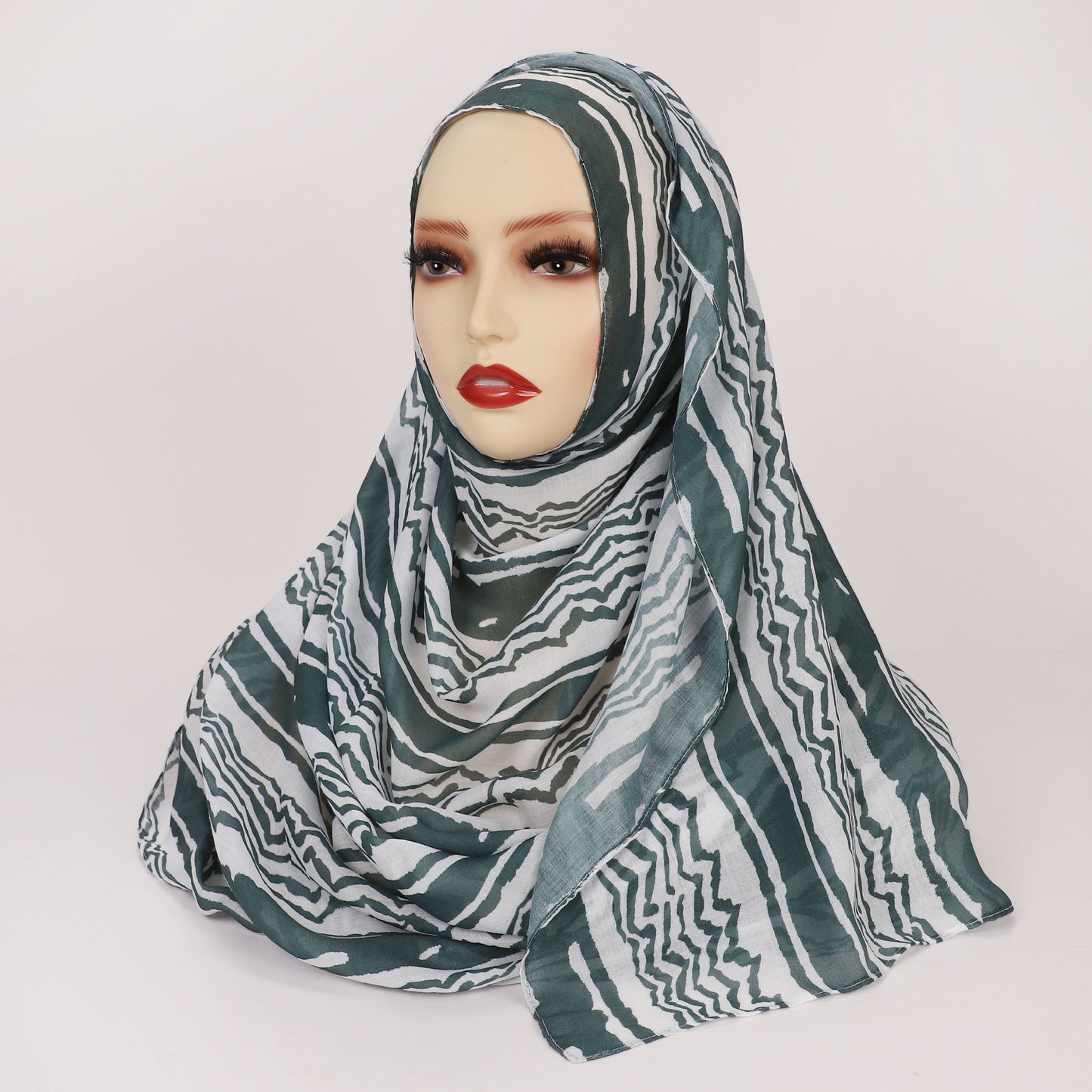 Kreativt satin polyester stribet tørklæde