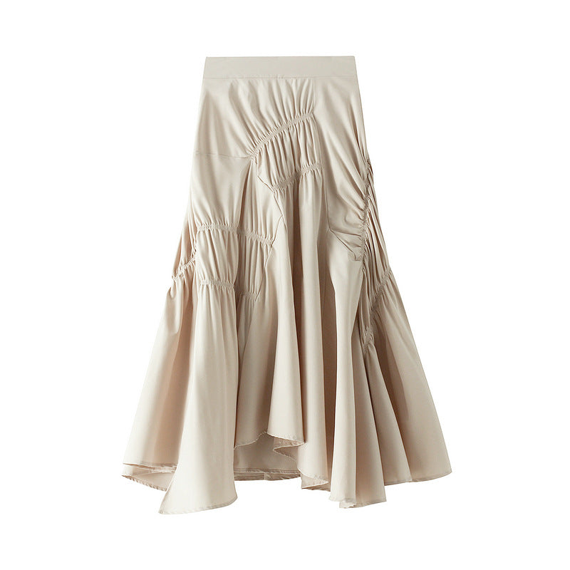 Super Hot Black White Pleated Midi Skirt