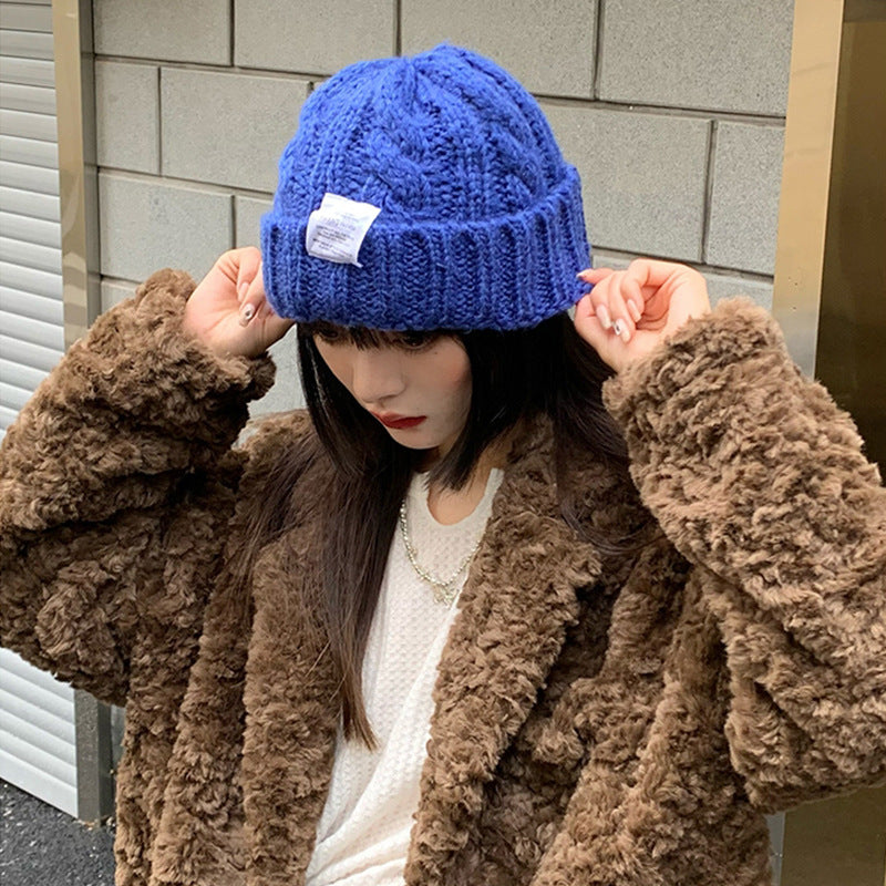 Pure Japanese Fried Dough Twist Wool Warm Ear Protection Knitting Headgear