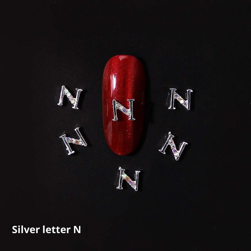 Nail Crystal LZ Personality 26 Letters Alloy Ornament