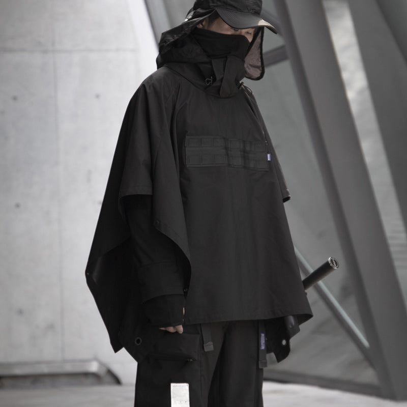 Cyberpunk Functional Cloak Dark Ninja Shawl Outdoor Rain And Snow Trench Coat