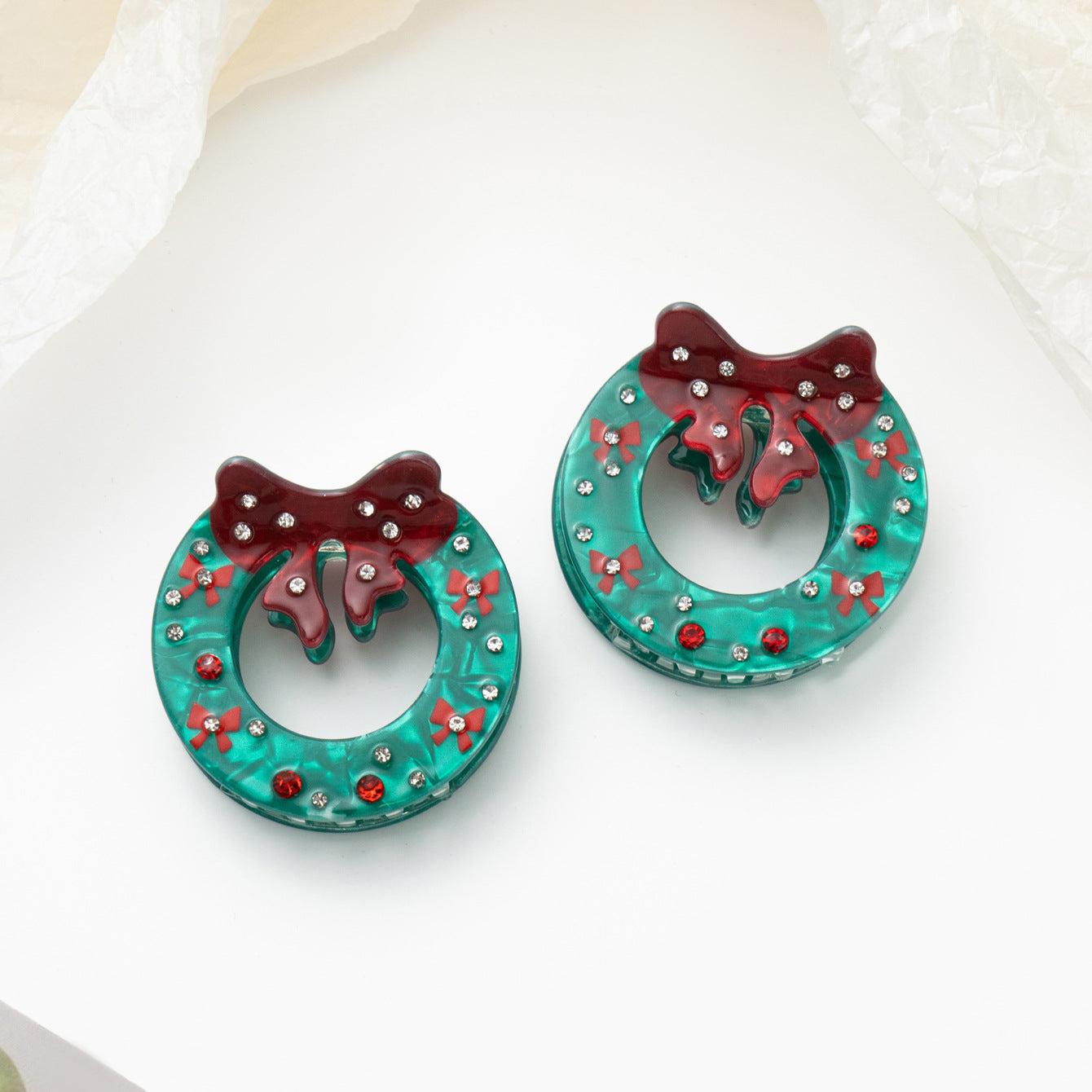 Christmas Series Diamond Studded Cartoon Christmas Wreath Headband