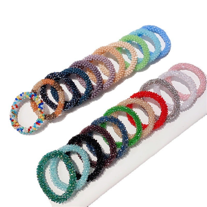 Crystal Color Elastic Rubber Band Hair Ring Ponytail Simple