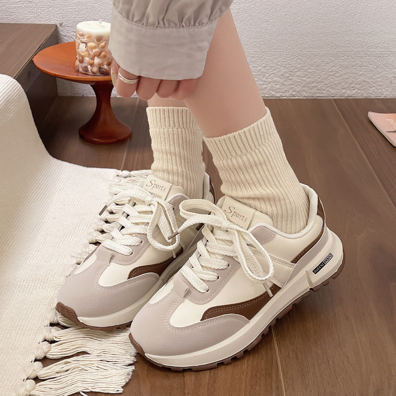 Women's Platform Retro Lace Up Casual Sneaker