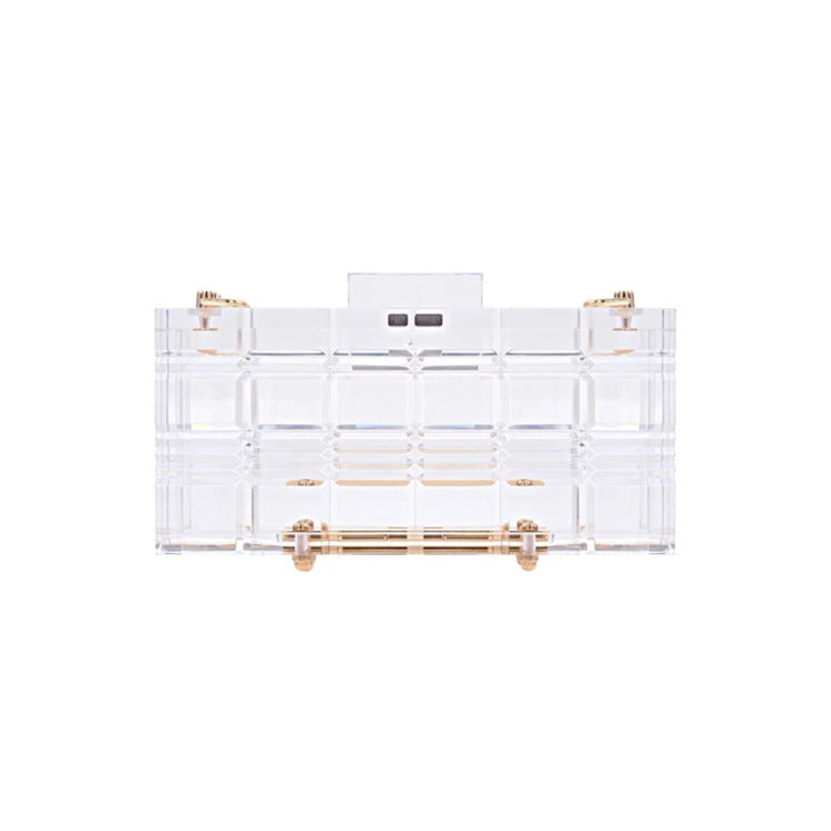 Rectangle Check Transparent Acrylic Dress Bag
