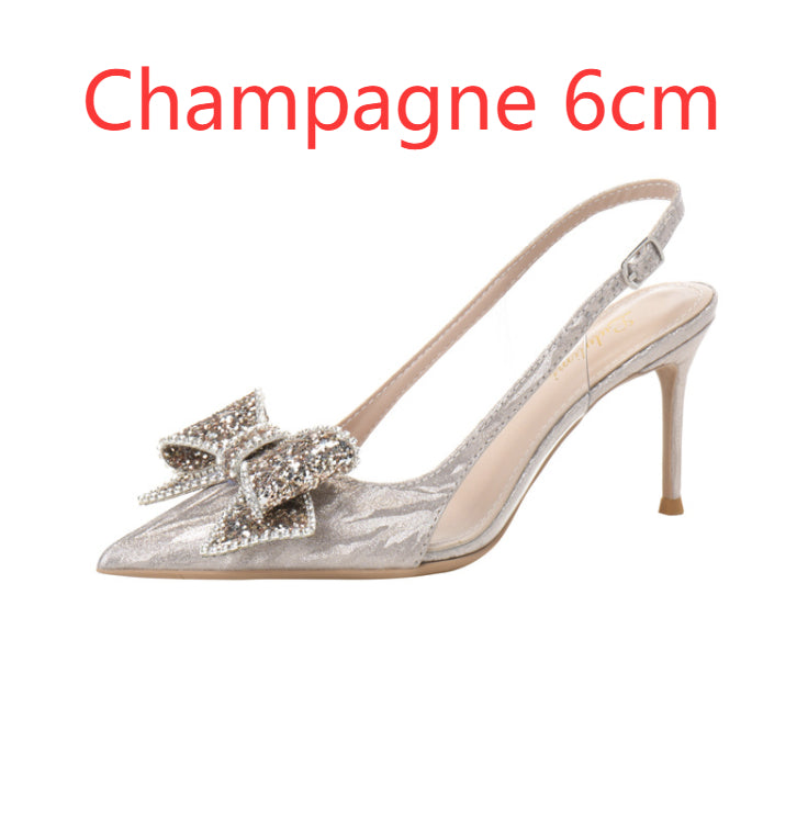 Stiletto Pointed Bridal Sequin Rhinestones High Heels