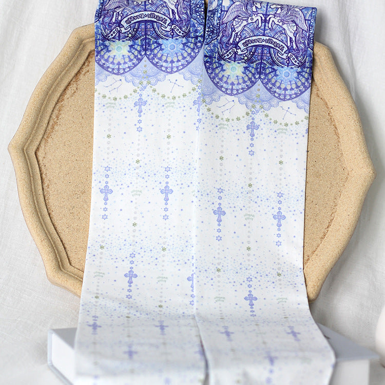 Spring And Summer New Rompers Cartoon Starry Sky Velvet Ladies Leggings Printed Silk Stockings