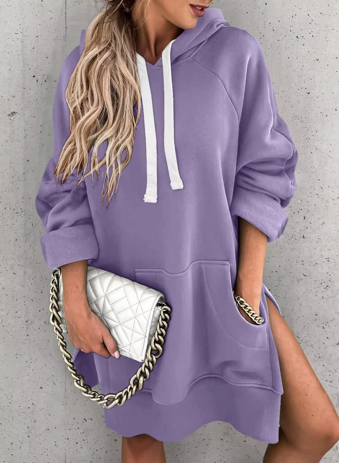 Autumn And Winter Mid-length Sleeve Hooded Sweater