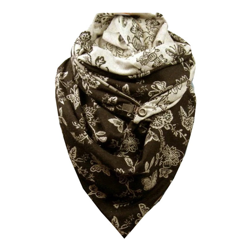 Padded Warm Shawl Printed Bib Scarf