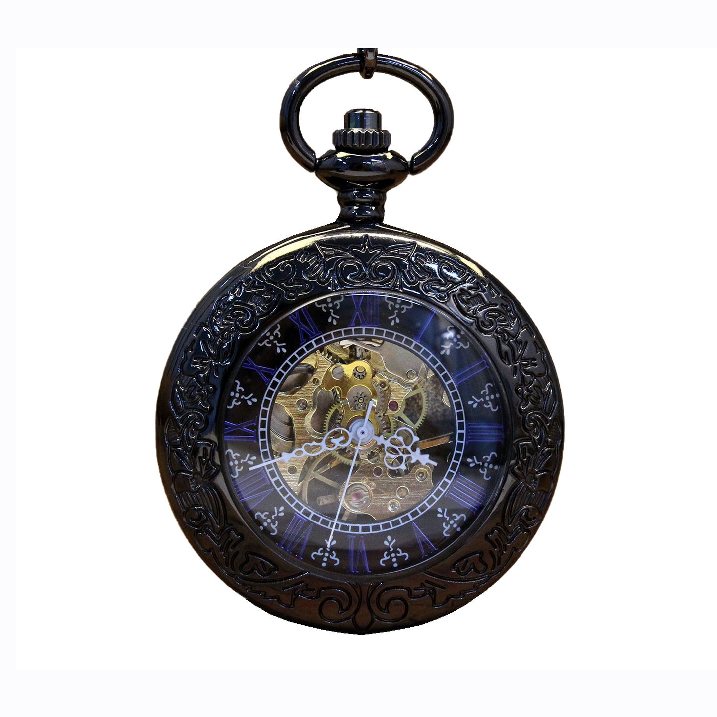 Retro Nostalgic Creative Transparent Flip-Open Mechanical Movement Pocket Watch