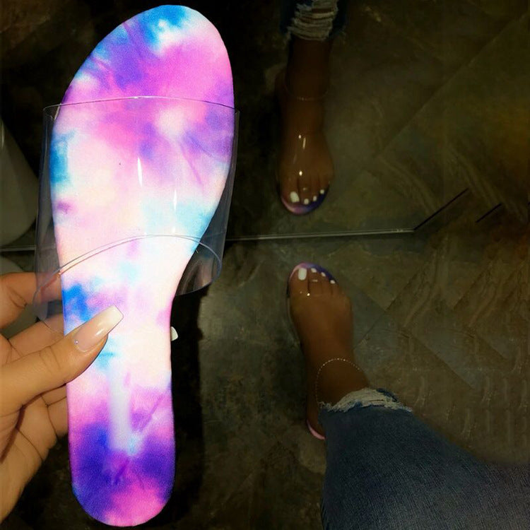 Flat Satin Cloth Slippers Female Cashew Flower Beach Sandals And Slippers