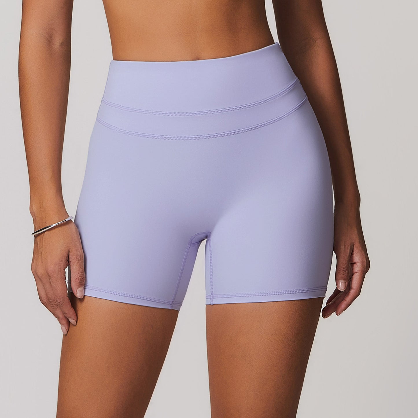 European And American Brushed Tight Yoga Shorts Stretch