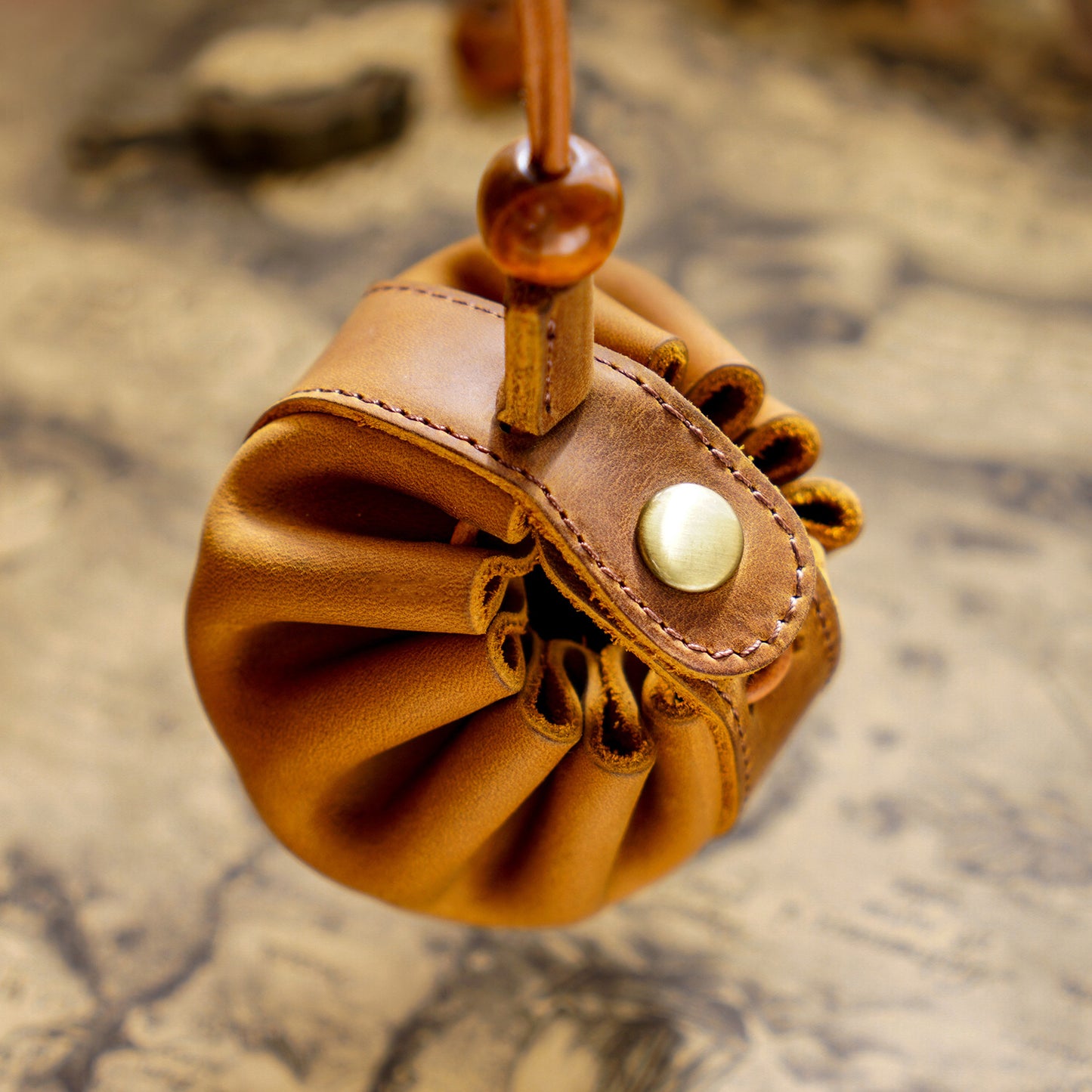 Handmade Top Layer Cowhide Zero Wallet Drawstring